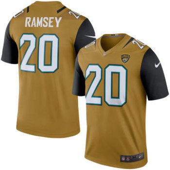 Men's Jacksonville Jaguars #20 Jalen Ramsey Nike Gold Color Rush Legend Jersey