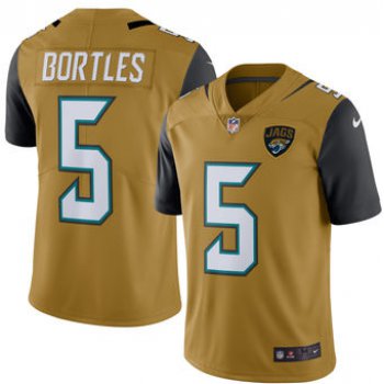 Men's Jacksonville Jaguars #5 Blake Bortles Nike Gold Color Rush Limited Jersey