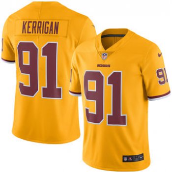 Men's Washington Redskins #91 Ryan Kerrigan Nike Gold Color Rush Limited Jersey