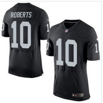 Men's Oakland Raiders #10 Seth Roberts Black Team Color 2015 NFL Nike Elite Jersey