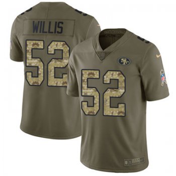 Nike 49ers #52 Patrick Willis Olive Camo Men's Stitched NFL Limited 2017 Salute To Service Jersey