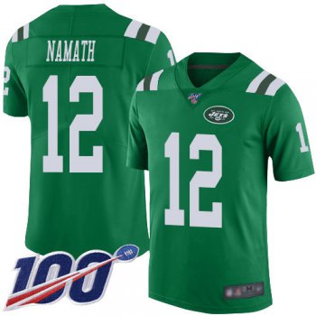 Nike Jets #12 Joe Namath Green Men's Stitched NFL Limited Rush 100th Season Jersey