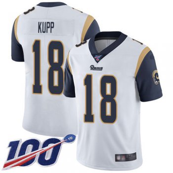 Nike Rams #18 Cooper Kupp White Men's Stitched NFL 100th Season Vapor Limited Jersey