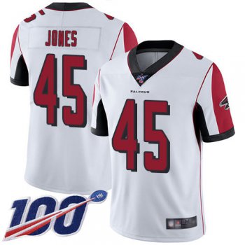 Nike Falcons #45 Deion Jones White Men's Stitched NFL 100th Season Vapor Limited Jersey