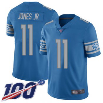 Nike Lions #11 Marvin Jones Jr Blue Team Color Men's Stitched NFL 100th Season Vapor Limited Jersey