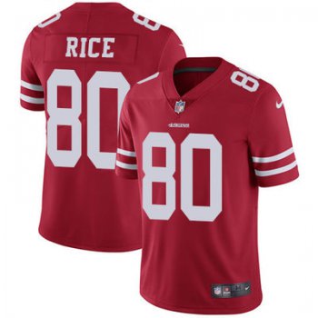 Nike San Francisco 49ers #80 Jerry Rice Red Team Color Men's Stitched NFL Vapor Untouchable Limited Jersey