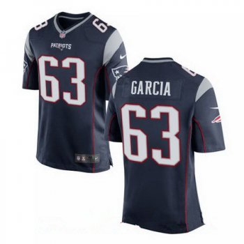 Men's 2017 NFL Draft New England Patriots #63 Antonio Garcia Navy Blue Team Color Stitched NFL Nike Elite Jersey