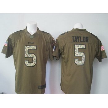 Men's Buffalo Bills #5 Tyrod Taylor Green Salute To Service 2015 NFL Nike Limited Jersey