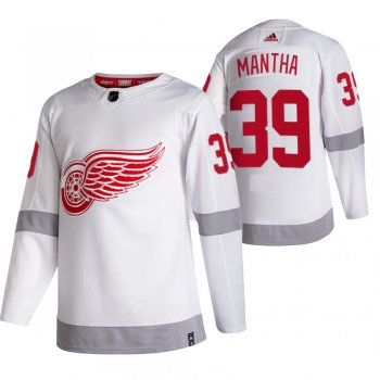 Detroit Red Wings #39 Anthony Mantha White Men's Adidas 2020-21 Reverse Retro Alternate NHL Jersey