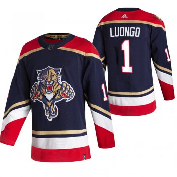 Florida Panthers #1 Roberto Luongo Black Men's Adidas 2020-21 Reverse Retro Alternate NHL Jersey