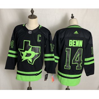 Men's Dallas Stars #14 Jamie Benn Black Adidas 2020-21 Alternate Authentic Player NHL Jersey