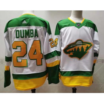 Men's Minnesota Wild #24 Matt Dumba 2021 White Retro Stitched NHL Jersey