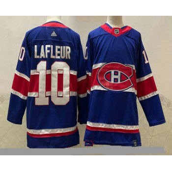 Men's Montreal Canadiens #10 Guy Lafleur Blue 2021 Retro Stitched NHL Jersey