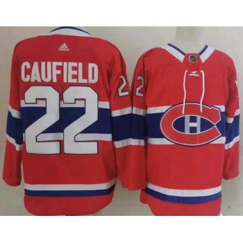 Men's Montreal Canadiens #22 Cole Caufield Red Stitched NHL Jersey