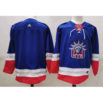 Men's New York Rangers Blank Light Blue 2021 Retro Stitched NHL Jersey