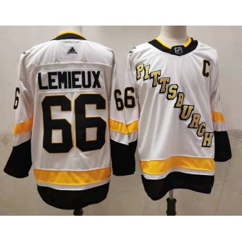 Men's Pittsburgh Penguins #66 Mario Lemieux White Adidas 2020-21 Stitched NHL Jersey