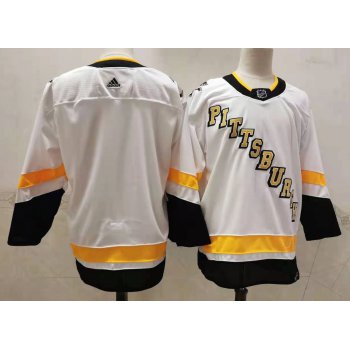 Men's Pittsburgh Penguins Blank White Adidas 2020-21 Stitched NHL Jersey