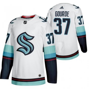 Men's Seattle #37 Kraken Yanni Gourde 2022 Away White Jersey