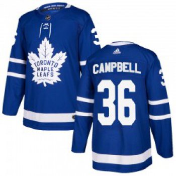 Men's Toronto Maple Leafs #36 Jack Campbell Blue Authentitc Adidas Jersey