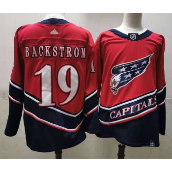 Men's Washington Capitals #19 Nicklas Backstrom Red 2021 Retro Stitched NHL Jersey