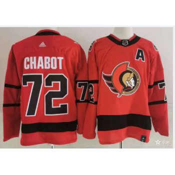 Ottawa Senators #72 Thomas Chabot Red Men's Adidas 2020-21 Reverse Retro Alternate NHL Jersey