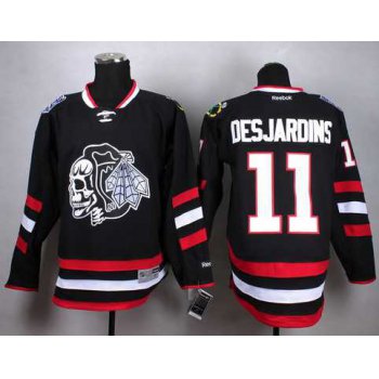 Chicago Blackhawks #11 Andrew Desjardins 2014 Stadium Series Black With Black Skulls Jersey