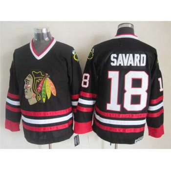 Chicago Blackhawks #18 Denis Savard Black CCM Vintage Throwback Jersey