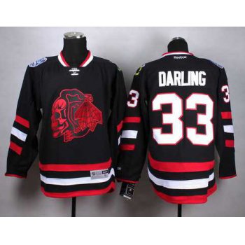 Chicago Blackhawks #33 Scott Darling 2014 Stadium Series Black With Red Skulls Jersey