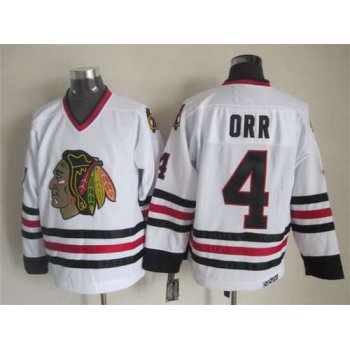 Chicago Blackhawks #4 Bobby Orr White CCM Vintage Throwback Jersey