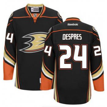 Men's Anaheim Ducks #24 Simon Despres Black Third Jersey