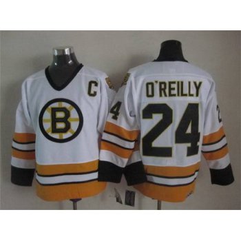 Men's Boston Bruins #24 Terry O'Reilly 1981-82 White CCM Vintage Throwback Jersey