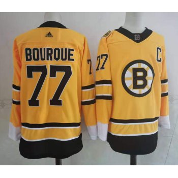 Men's Boston Bruins #77 Ray Bourque Yellow Adidas 2020-21 Stitched NHL Jersey