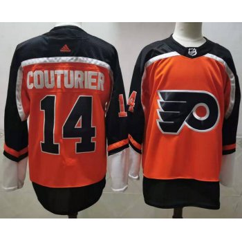 Men's Philadelphia Flyers #14 Sean Couturier Orange Adidas 2020-21 Stitched NHL Jersey