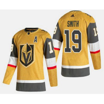 Men's Vegas Golden Knights #19 Reilly Smith Gold 2020-21 Alternate Stitched Adidas Jersey