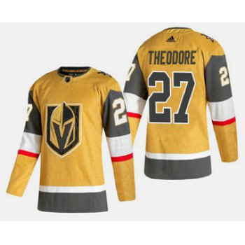 Men's Vegas Golden Knights #27 Shea Theodore Gold 2020-21 Alternate Stitched Adidas Jersey