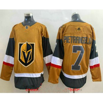 Men's Vegas Golden Knights #7 Alex Pietrangelo Gold 2020-21 Alternate Stitched Adidas Jersey