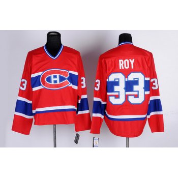 Montreal Canadiens #33 Patrick Roy Red Throwback CCM Jersey