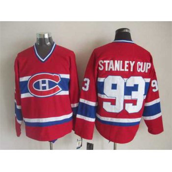 Montreal Canadiens #93 Stanley Cup Red CCM Vintage Throwback Jersey