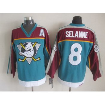 Anaheim Ducks #8 Teemu Selanne Blue Throwback CCM Jersey