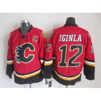 Calgary Flames #12 Jarome Iginla 2003 Red Throwback CCM Jersey