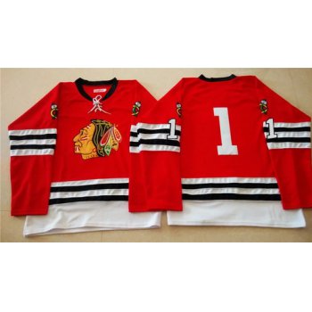 Chicago Blackhawks #1 Glenn Hall 1960-61 Red Vintage Jersey