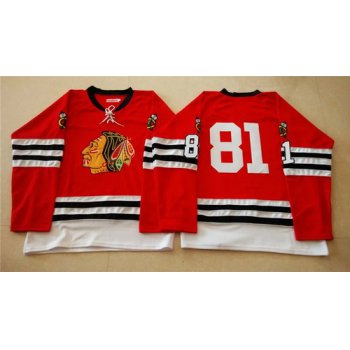 Chicago Blackhawks #81 Marian Hossa 1960-61 Red Vintage Jersey