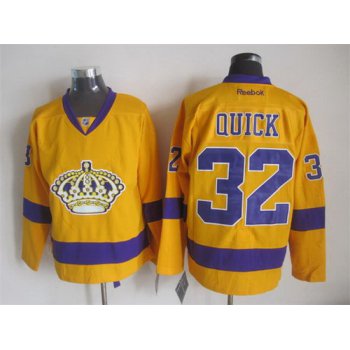 Los Angeles Kings #32 Jonathan Quick Yellow Jersey