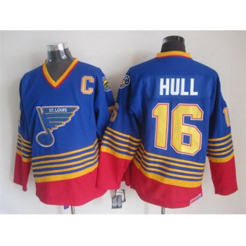 St. Louis Blues #16 Brett Hull 1995 Blue Throwback CCM Jersey