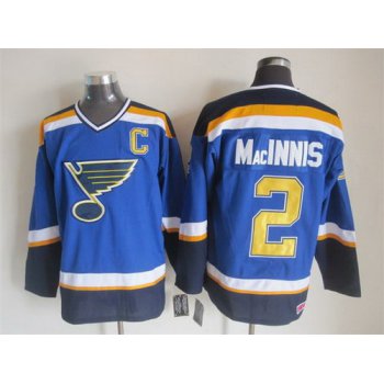 St. Louis Blues #2 Al MacInnis 2014 Blue Throwback CCM Jersey