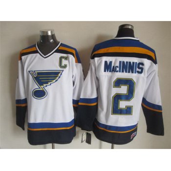 St. Louis Blues #2 Al MacInnis 2014 White Throwback CCM Jersey