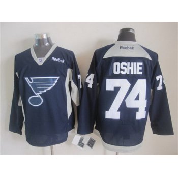 St. Louis Blues #74 T.J. Oshie 2014 Training Navy Blue Jersey