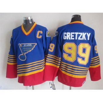 St. Louis Blues #99 Wayne Gretzky 1995 Blue Throwback CCM Jersey