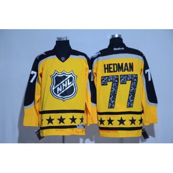 Men's Atlantic Division Tampa Bay Lightning #77 Victor Hedman Reebok Yellow 2017 NHL All-Star Stitched Ice Hockey Jersey