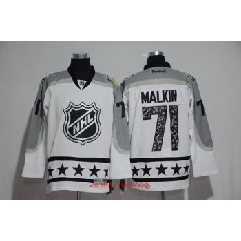 Men's Metropolitan Division Pittsburgh Penguins #71 Evgeni Malkin Reebok White 2017 NHL All-Star Stitched Ice Hockey Jersey